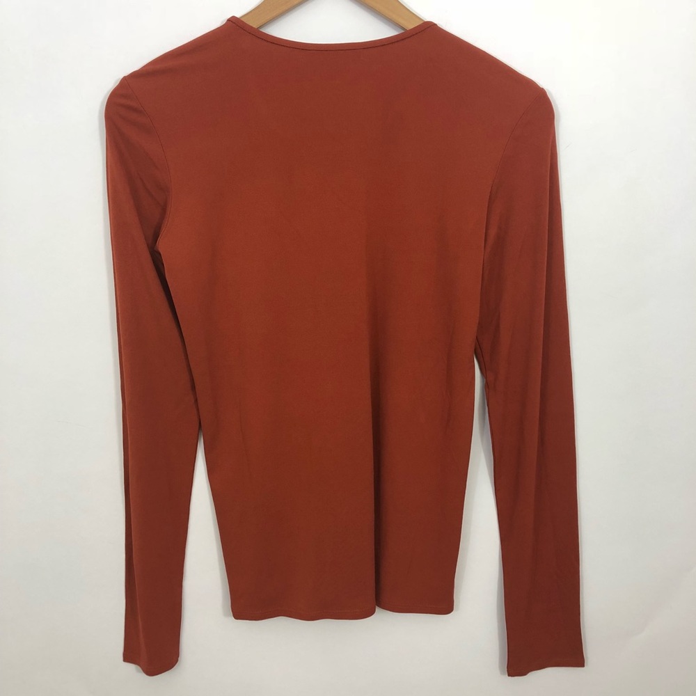 Eileen Fisher Burnt Orange Silk Long Sleeve  XS - Picture 3 of 4